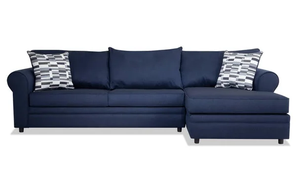 Venus Navy 2 Piece Left Arm Facing Sectional Sofa in Blue - Transitional Sectional Sofas Polypropylene/Polyester by Bob&s Discou