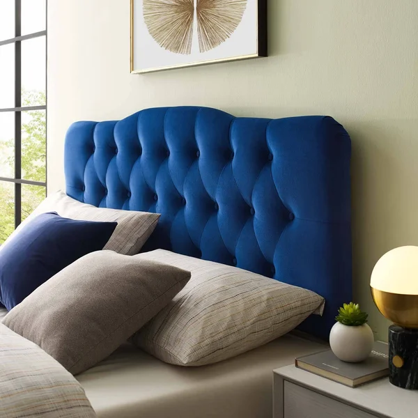 Modway Annabel King Diamond Tufted Performance Velvet Headboard - Navy