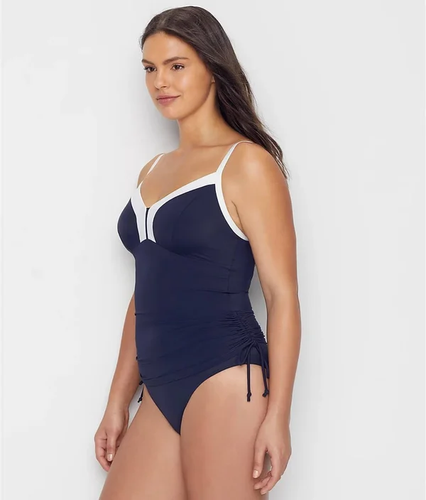 Panache Catarina Underwire Tankini Top - Womens - Midnight, White - 36H