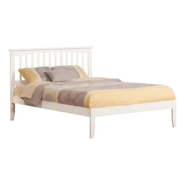 Leo & Lacey Queen Spindle Platform Bed in White - LL-1653201