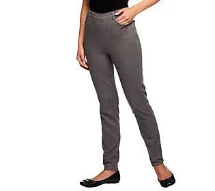 Denim & Co. Petite Classic Waist StretchJegging - Size Petite Small, Grey Denim