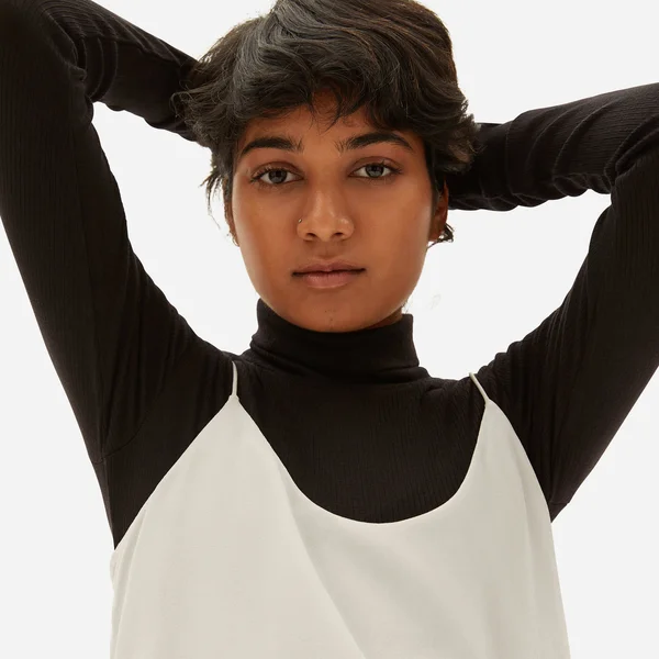 Women's Clean Silk Cami Shirt by Everlane in Grey White, Size 14