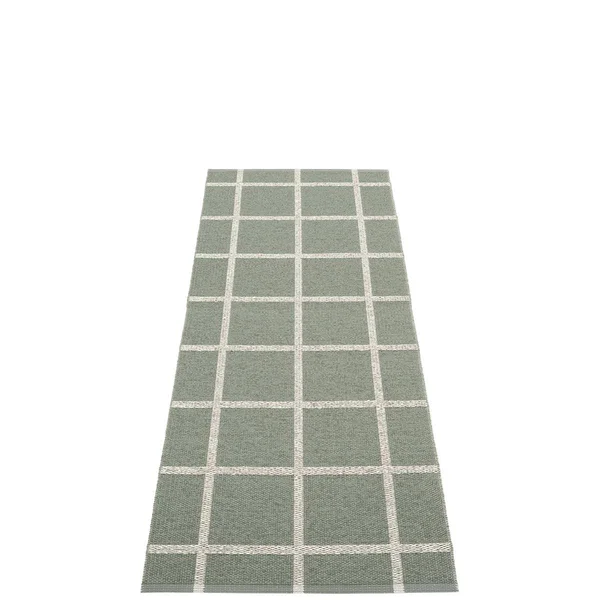 Pappelina - ADA Rug Army & Stone Metallic 70 x 225cm - Plastic - Green, Recycled Plastic - Green/Green
