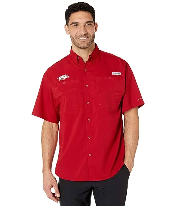 Men's Columbia Cardinal Arkansas Razorbacks PFG Tamiami Shirt, Size: Medium, Red