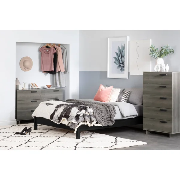 South Shore Cavalleri 6-Drawer Double Dresser - Gray Maple