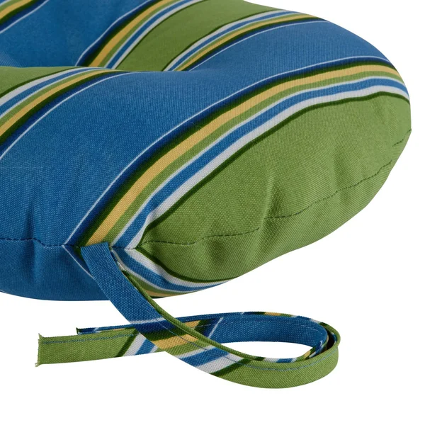 4pk Outdoor Bistro Seat Cushion Cayman Stripe - Kensington Garden
