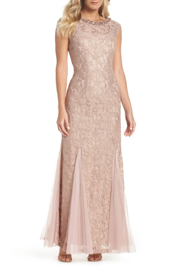 Alex Evenings Women's Cap Sleeve Fit and Flare Gown - Antique - 16
