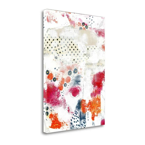 Tangletown Fine Art 24x22 x 17x22 Orange and Fuchsia Abstract II Giclee on Gallery Wrap Canvas