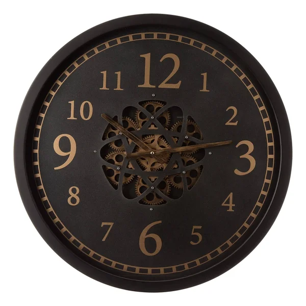 Glitzhome 22.83x22D Morden Oversized Metal Wall Clock with Moving Gears - Black