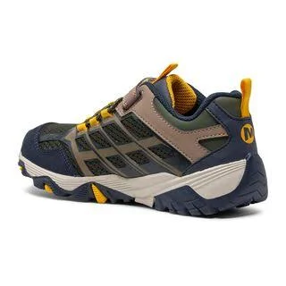 Merrell Kid's Moab FST Low A/C Waterproof Sneaker - Size: 5.5, Navy/Taupe/Olive