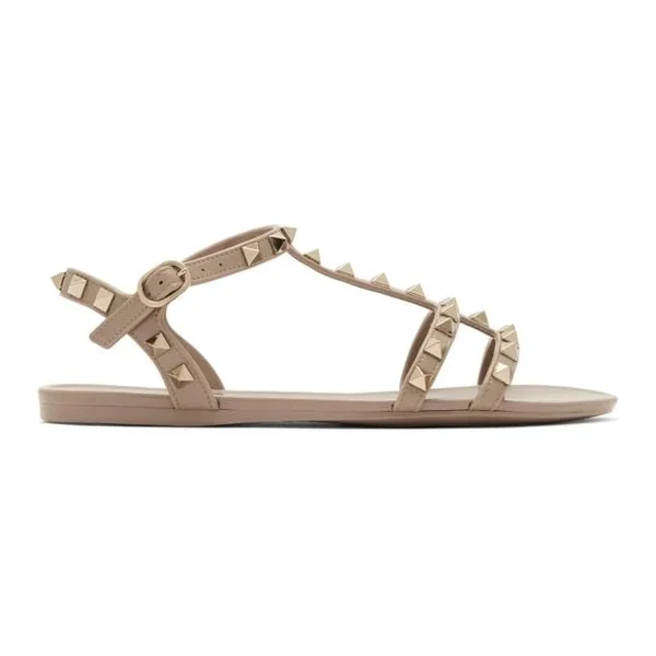Valentino Garavani Rockstud Jelly Flat Gladiator Sandals - Poudre, Women's, 35EU, Sandals Gladiator Sandals
