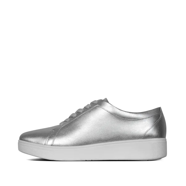 Fitflop Women's Rally Silver Leather Sneaker