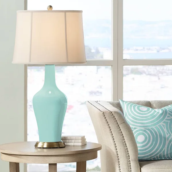 Color + Plus Cay Anya Table Lamp, Blue