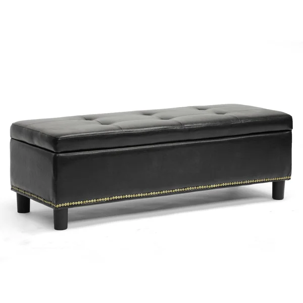 Baxton Studio Lucero Black Modern Ottoman