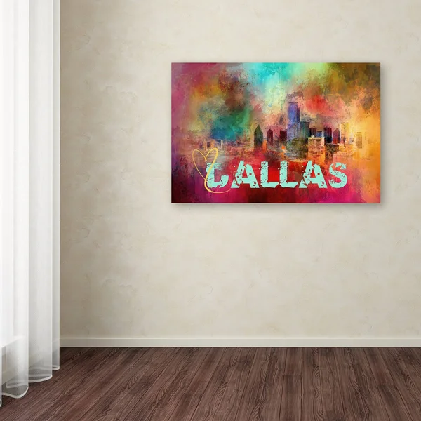 Jai Johnson 'Sending Love to Dallas' Canvas Art (30X47) - Trademark Fine Art