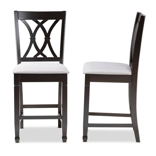 Baxton Studio Barstools & Stools Gray - Gray & Espresso Reneau Side Chair - Set of Two