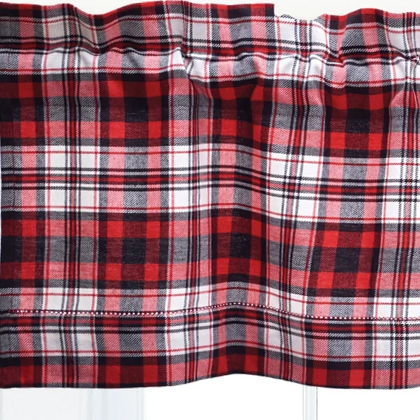 Cu0026F Home Fireside Plaid Cotton Valance Window Treatment Set of 2