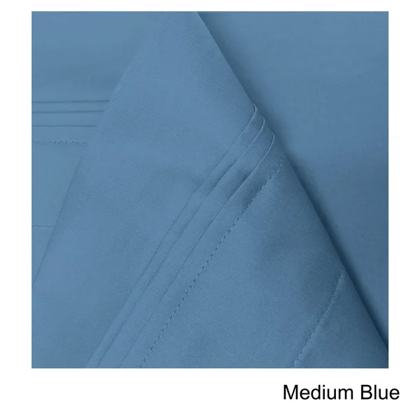 Superior Egyptian Cotton 650 TC Deep Pocket Solid Bed Sheet Set (King - Medium Blue)