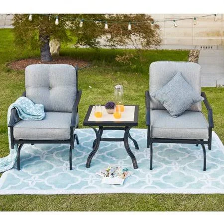 Charlton Home Strawn 3 Piece Seating Group with Cushions - Gray