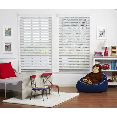 Room Darkening Horizontal Blind Dezario Blind Size: 54.5x22W x 72x22L, Finish: White