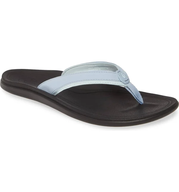 Olukai Punua Women's Beach Sandals Cloud Blue, Black - 5