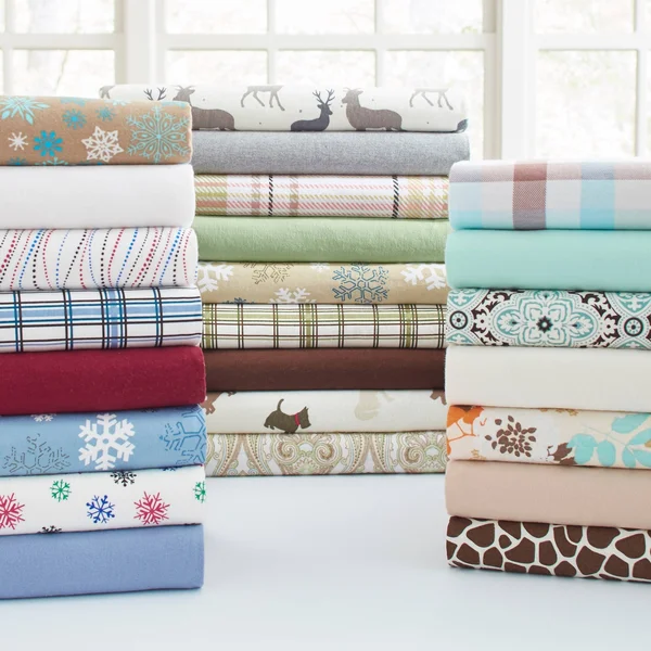 Pointehaven Solid or Print Cotton Heavyweight Flannel Sheet Set, Size: Full, Beige