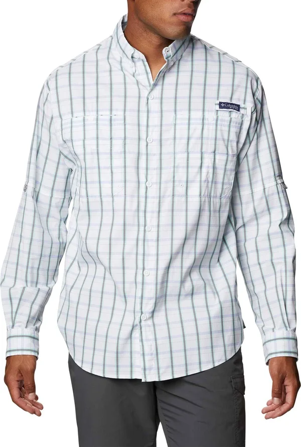 Columbia Men's PFG Super Tamiami Long Sleeve Shirt, XXL, Green