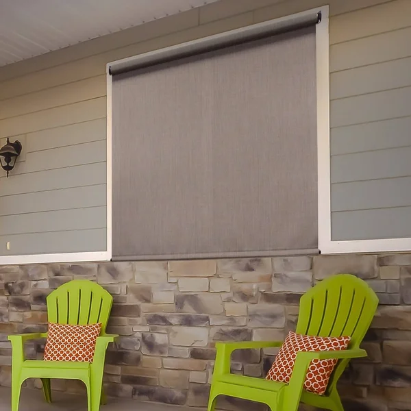 Keystone Fabrics UP77.88.65 96 x 96 in. Regal Cordless Outdoor Sun Shade with Hand Crank - Black Walnut