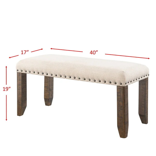 Picket House Furnishings Dex Dining Bench - Brown, 40" x 17" x 19"