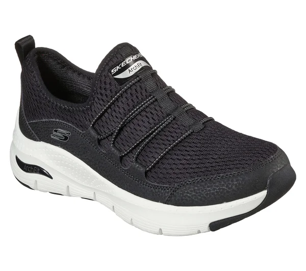 Skechers Women's Arch Fit Lucky Thoughts Sneaker - Black/White