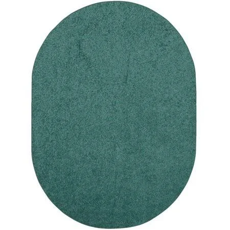 Modern Plush Solid Color Rug - Teal, 12' x 15' Oval, Pet and Kids Friendly Rug. Made in USA, Oval, Area Rugs Great for Kids, Pet