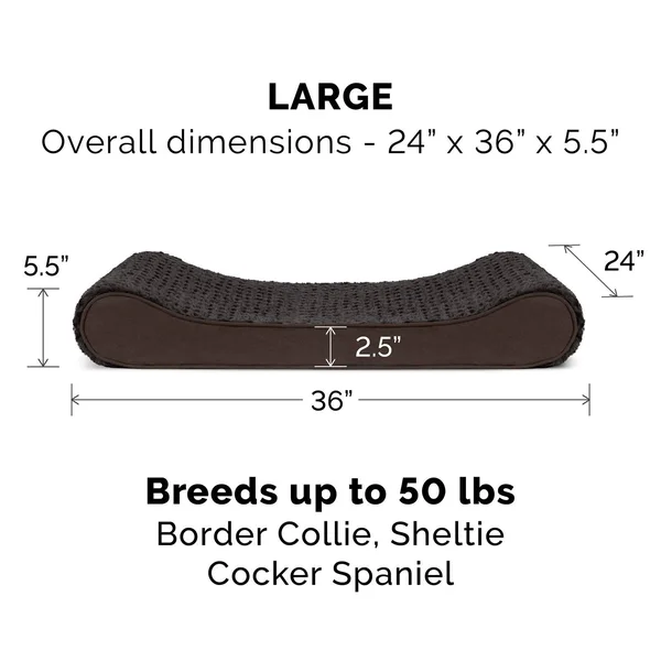 FurHaven Pet Bed, Cooling Gel Ultra Plush Luxe Lounger Dog Bed - Chocolate - Giant