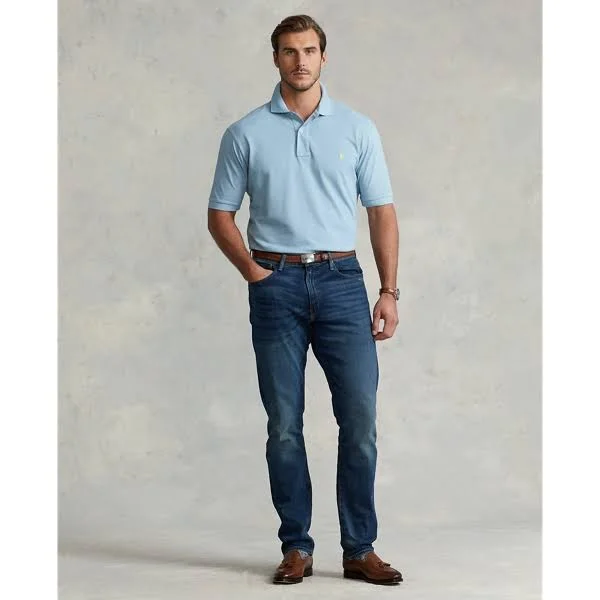 Ralph Lauren Men's The Iconic Mesh Polo Shirt - Size 5X Big in Blue Note