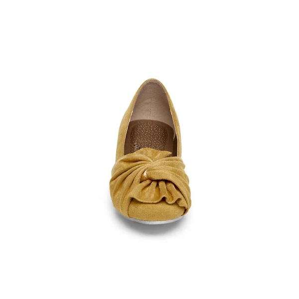 Bellini Women's Snug Ballet Flat - Size: 7.5, Mustard Microsuede