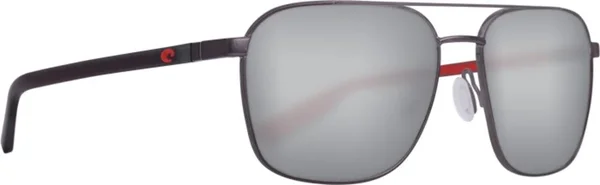 Costa Del Mar Sunglasses Wader Shiny Dark Gunmetal Gray Silver Mirror 580P
