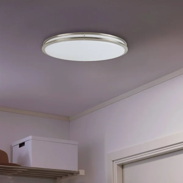 LED Flush Mount Ceiling Light 32x22W x 18x22D x 4.25x22H - Nickel - Nickel