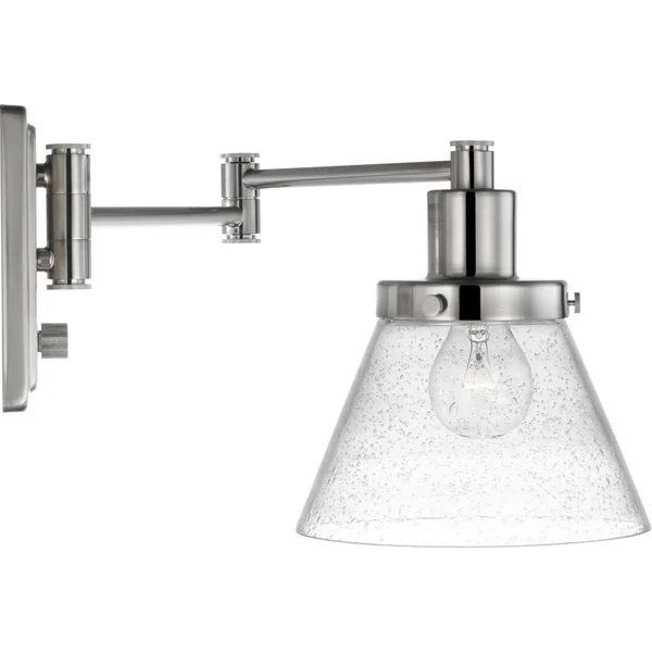 Progress Lighting Hinton Collection Brushed Nickel Swing Arm Wall Light (P710084-009)