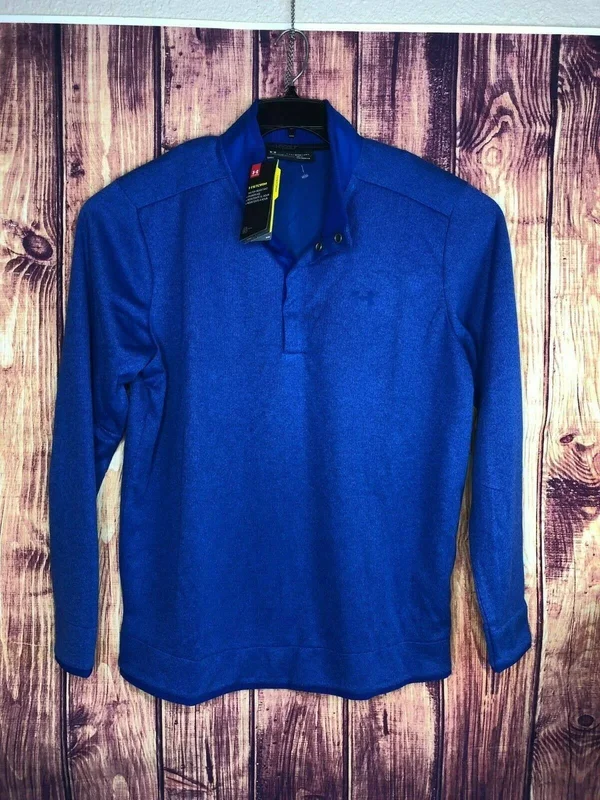 Under Armour Men's Storm Sweaterfleece Heather Snap Mock - Blue XXL