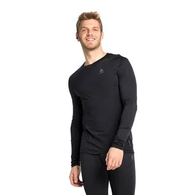 Odlo Men's Natural + Light Long-Sleeve Base Layer Top - Black, XL