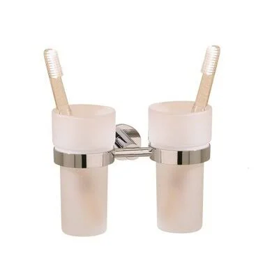 Gaeta Wall Mount Double Tumbler Holder Symple Stuff Finish: Unlacquered Brass