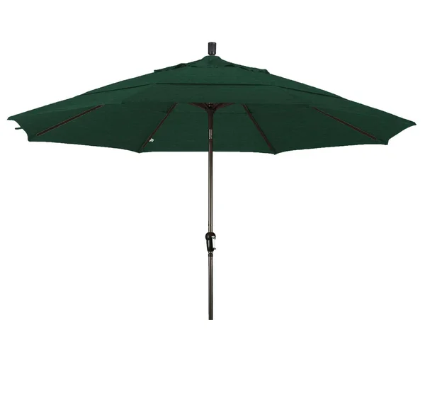 California Umbrella 11 ft. Aluminum Auto Tilt Patio Umbrella, Green