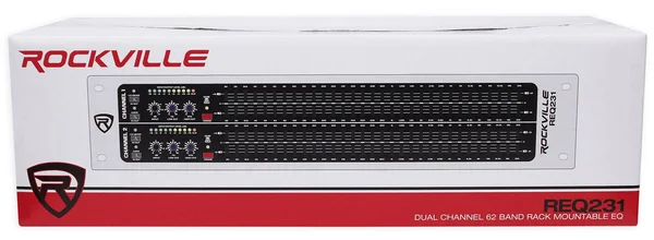 Rockville REQ231 Dual 31 Band 1/3 Octave Graphic Equalizer+3 Way Mono Crossover