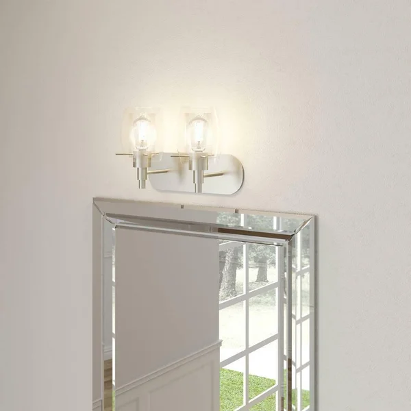 Hampton Bay Lettie 2-Light Satin Nickel Vanity Light
