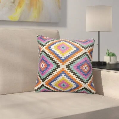 World Menagerie Rohoman Cotton Throw Pillow Color: Teal/ Orange/ Grey/ Blue/ Pink, Size: 18x22 H x 18x22 W x 5x22 D