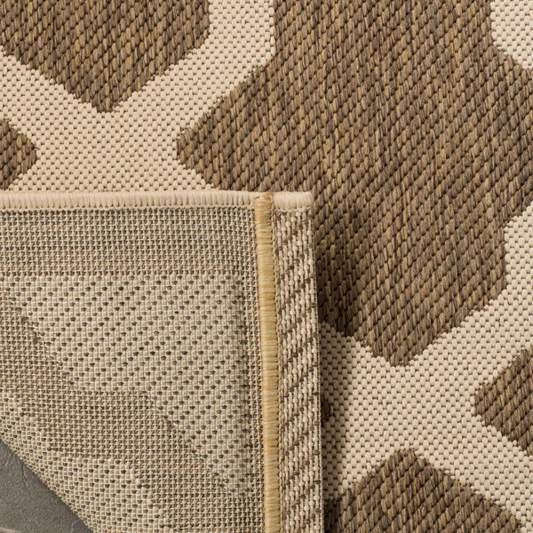 Safavieh Courtyard Anthracite & Beige 5&-3x22 x 5&-3x22 Square Indoor/Outdoor Rug