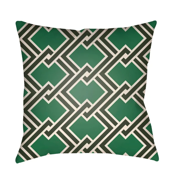 20x22 Green and Black Chain Link Patterned Square Throw Pillow Cover