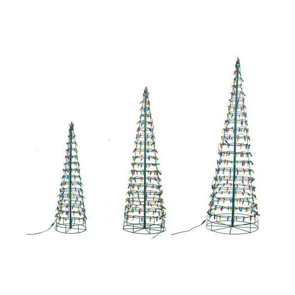 Aurio Lighting LED Bulb Cone Christmas Tree Set - 3 Piece