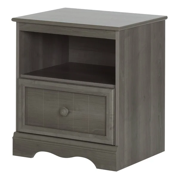 South Shore Savannah 1-Drawer Nightstand Gray Maple