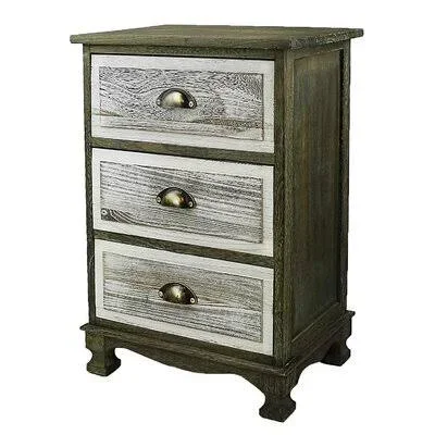 Lobdell Storage Paulownia Wood 3 Drawer Nightstand Millwood Pines