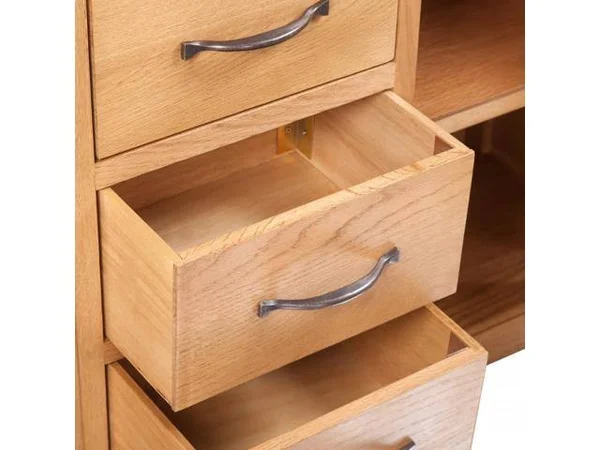 vidaXL Sideboard with 3 Drawers Solid Oak Wood 43.3x22x13.2x22x27.6x22